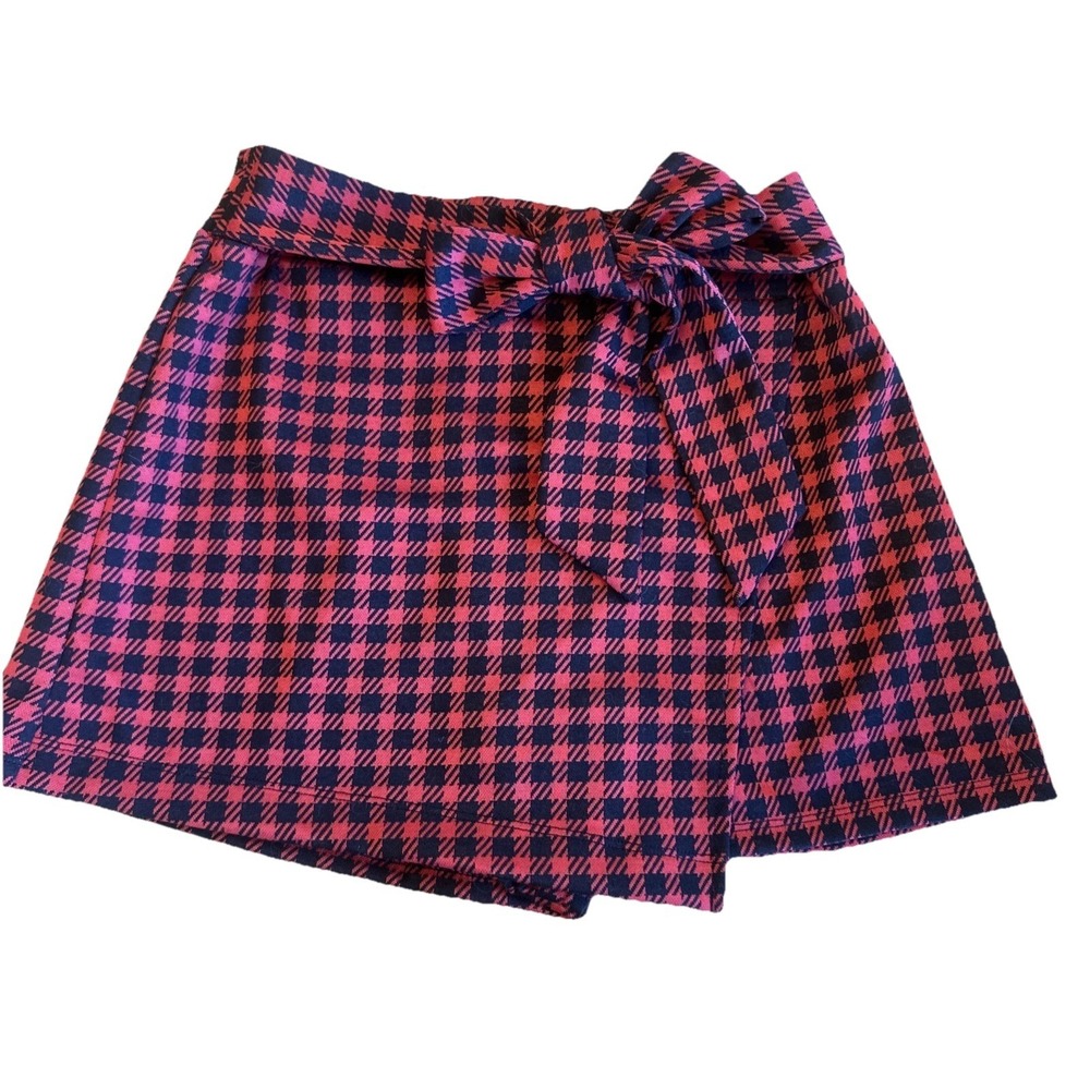 Forever 21 Gingham Black And Red Skort With‎ Belt Wrap Small Short Skirt